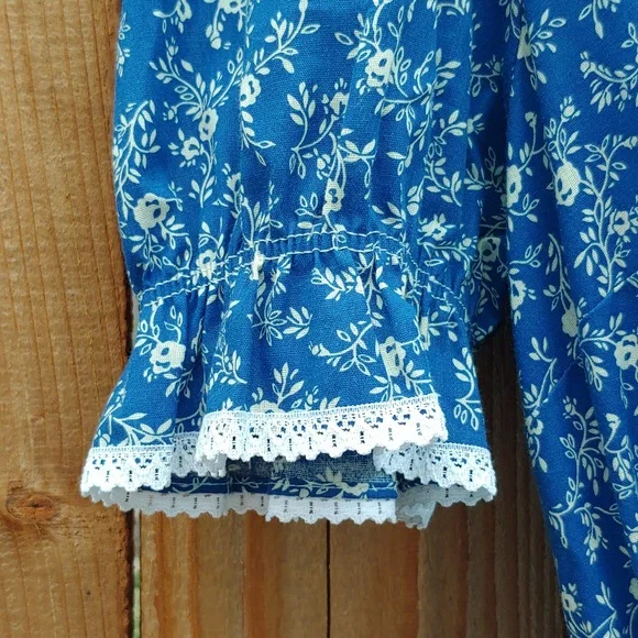 Vtg Like New Partners Please Blue Floral Dress w/ Matching Scarf Size XL/XXL - Picture 6 of 9